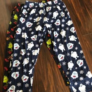 Size XL Grinch & Snowman Long PJ pants